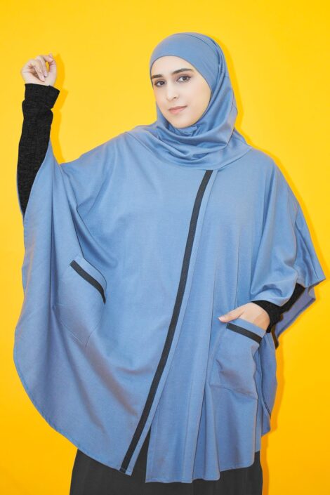 Cape met geïntegreerde hijab ( Grijs )